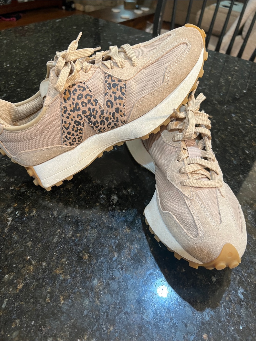 New Balance Women's Beige Sneakers with Leopard 'N' Accent